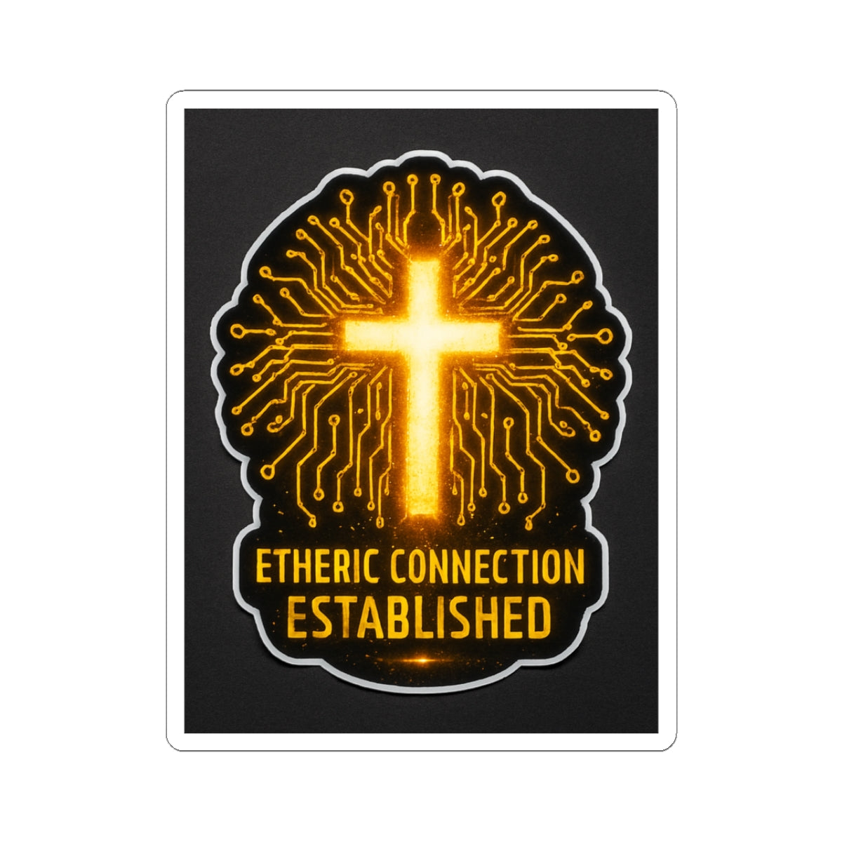 Etheric Connection Established Stickers - Spiritual Vibe for Tech Lovers