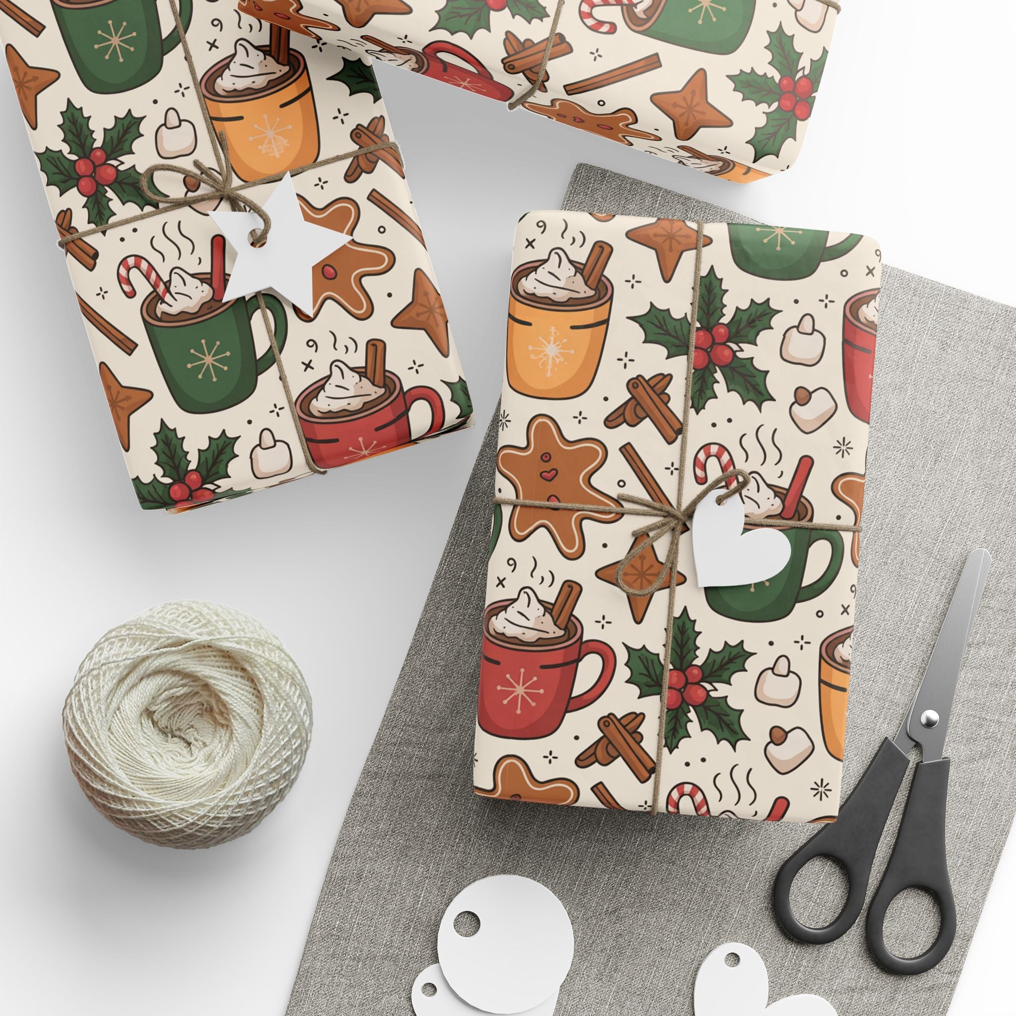 Christmas Themed Wrapping Paper - Festive Holiday Gift Wrap, Cute Wrapping Paper for Birthdays, Special Occasions, Eco-Friendly Options