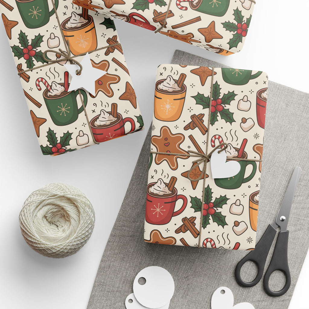 Christmas Themed Wrapping Paper - Festive Holiday Gift Wrap, Cute Wrapping Paper for Birthdays, Special Occasions, Eco-Friendly Options