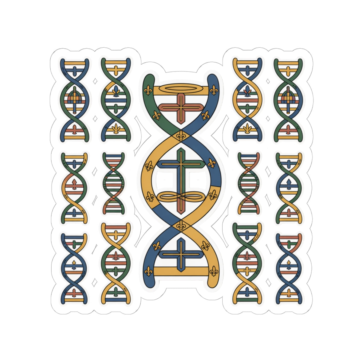 Colorful DNA Kiss-Cut Stickers for Science Lovers, Creative Art, Journal Decor, Laptop Stickers, Gifts for Students