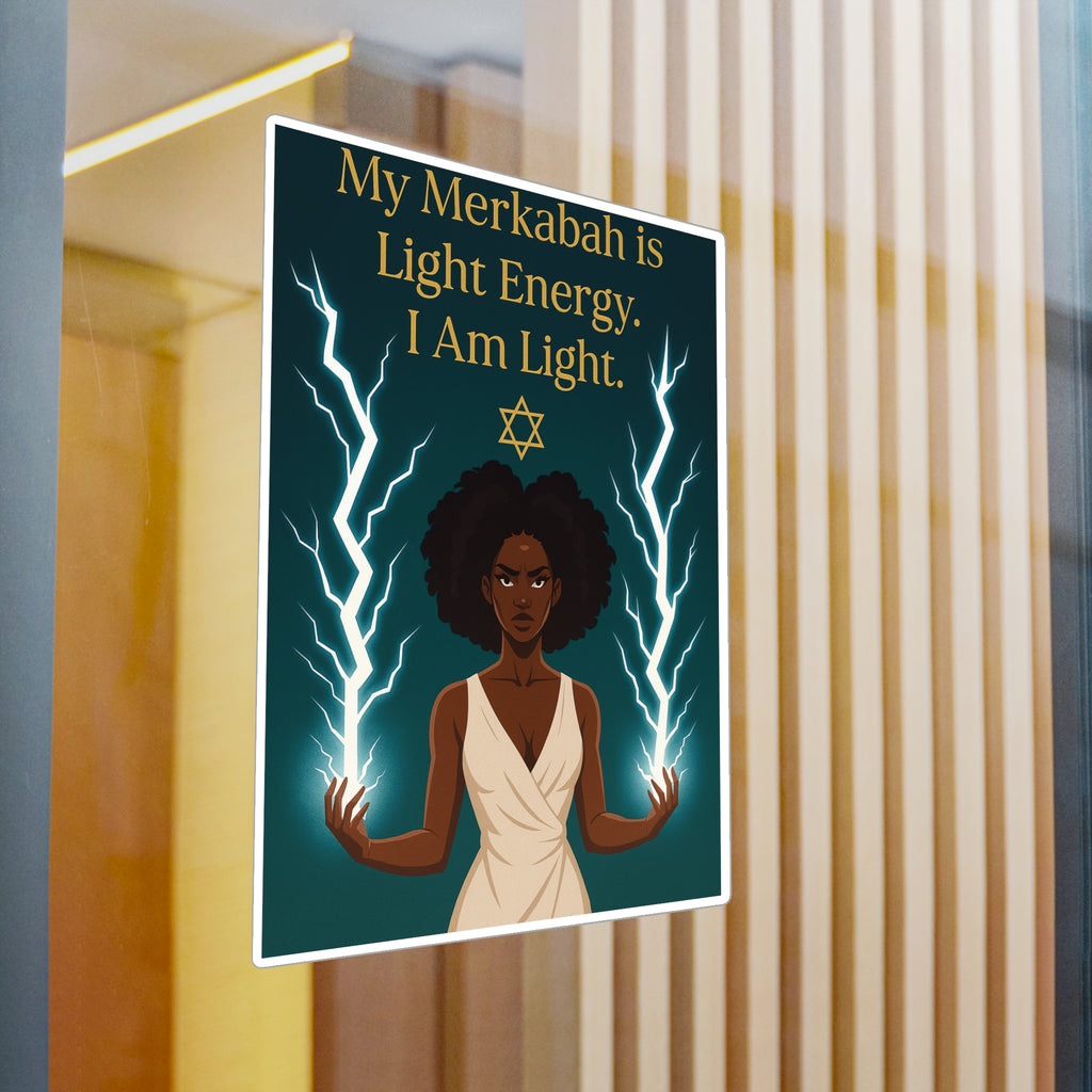 Spiritual Vinyl Decals - 'My Merkabah is Light' Stickers for Windows, Journals, and Mugs, Affirmation Decor for Mindfulness
