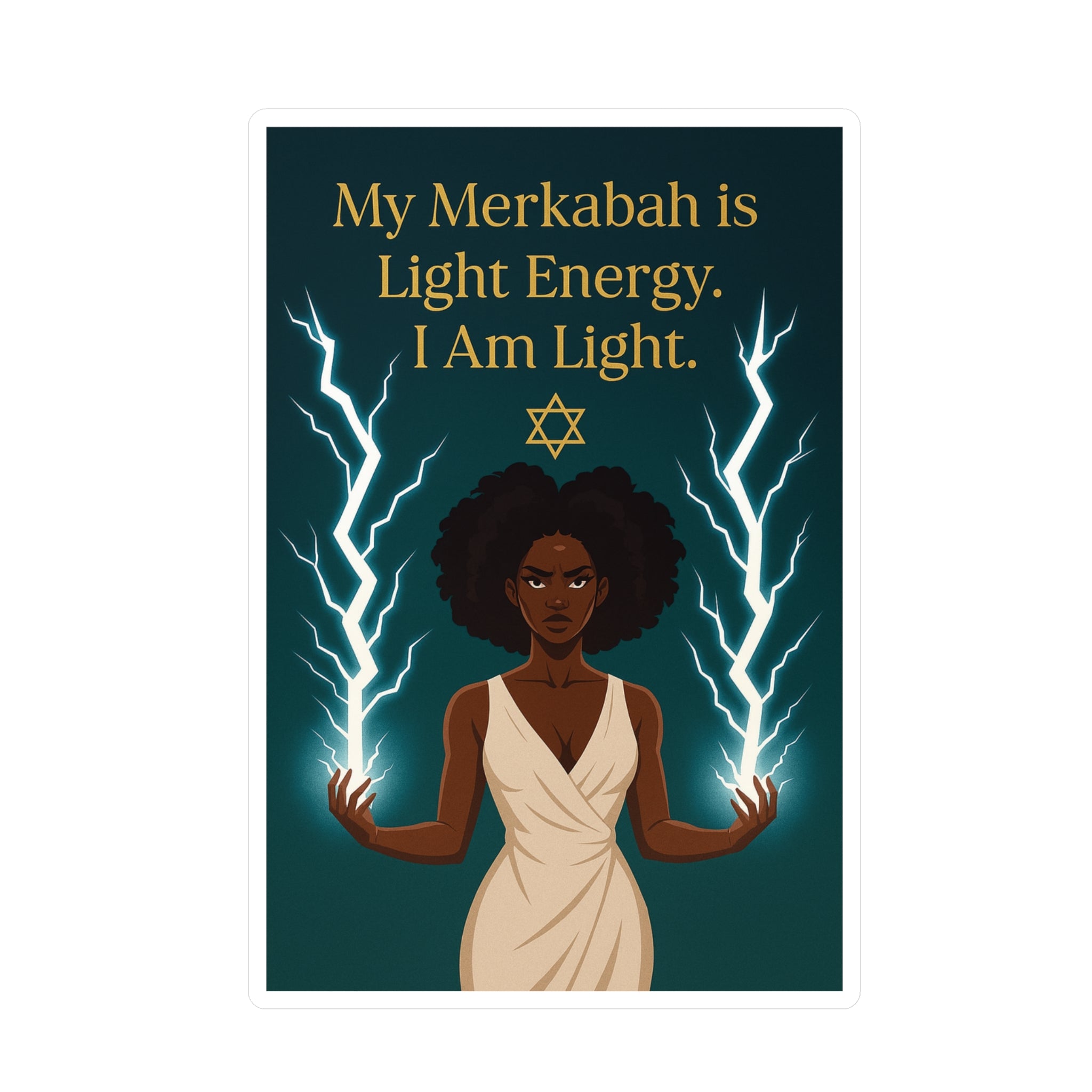 Spiritual Vinyl Decals - 'My Merkabah is Light' Stickers for Windows, Journals, and Mugs, Affirmation Decor for Mindfulness