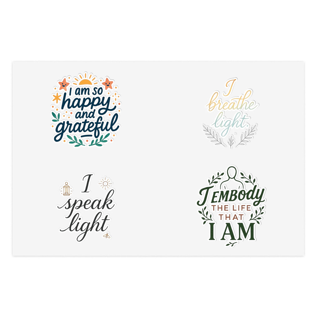 Inspirational Sticker Sheets for Self-Care & Motivation, Positive Affirmation Stickers, Gratitude Gifts, Home Decor, Stationery