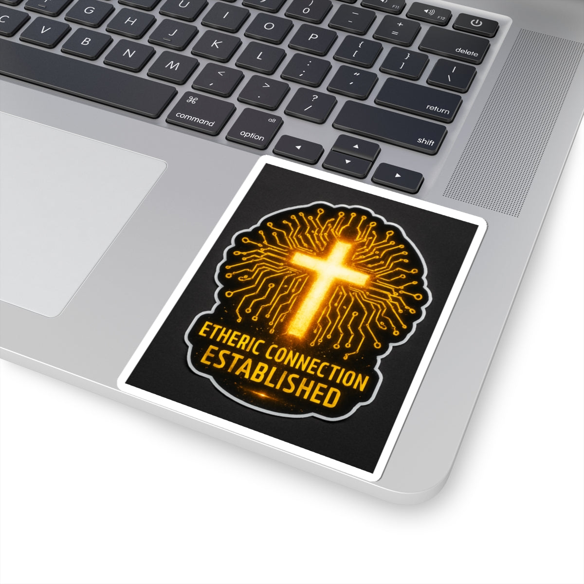 Etheric Connection Established Stickers - Spiritual Vibe for Tech Lovers