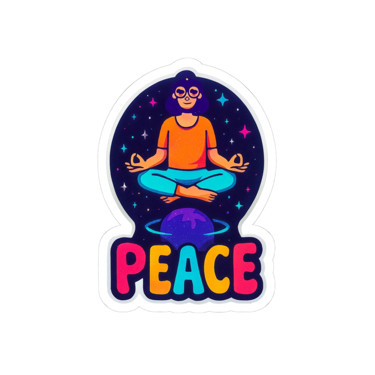 Vibrant Peace Meditation Stickers for Personal Expression