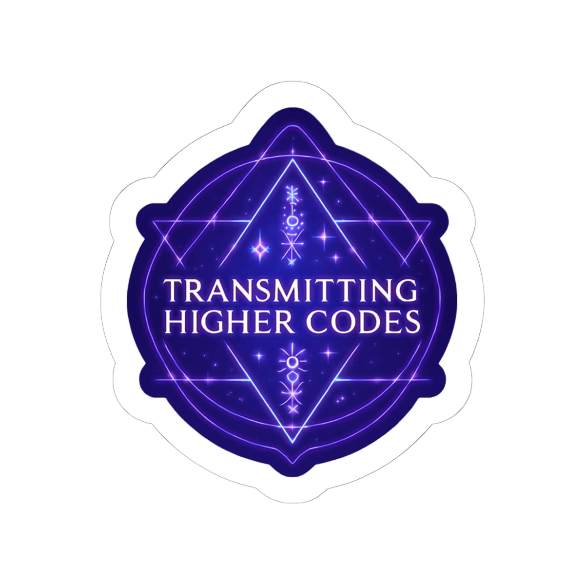 Mystical Kiss-Cut Stickers - 'Transmitting Higher Codes' for Spiritual Vibes