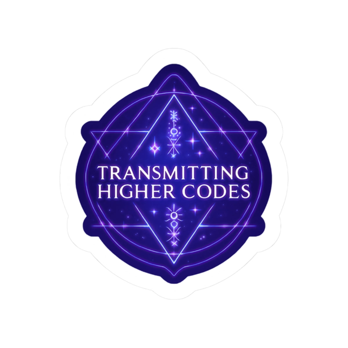 Mystical Kiss-Cut Stickers - 'Transmitting Higher Codes' for Spiritual Vibes