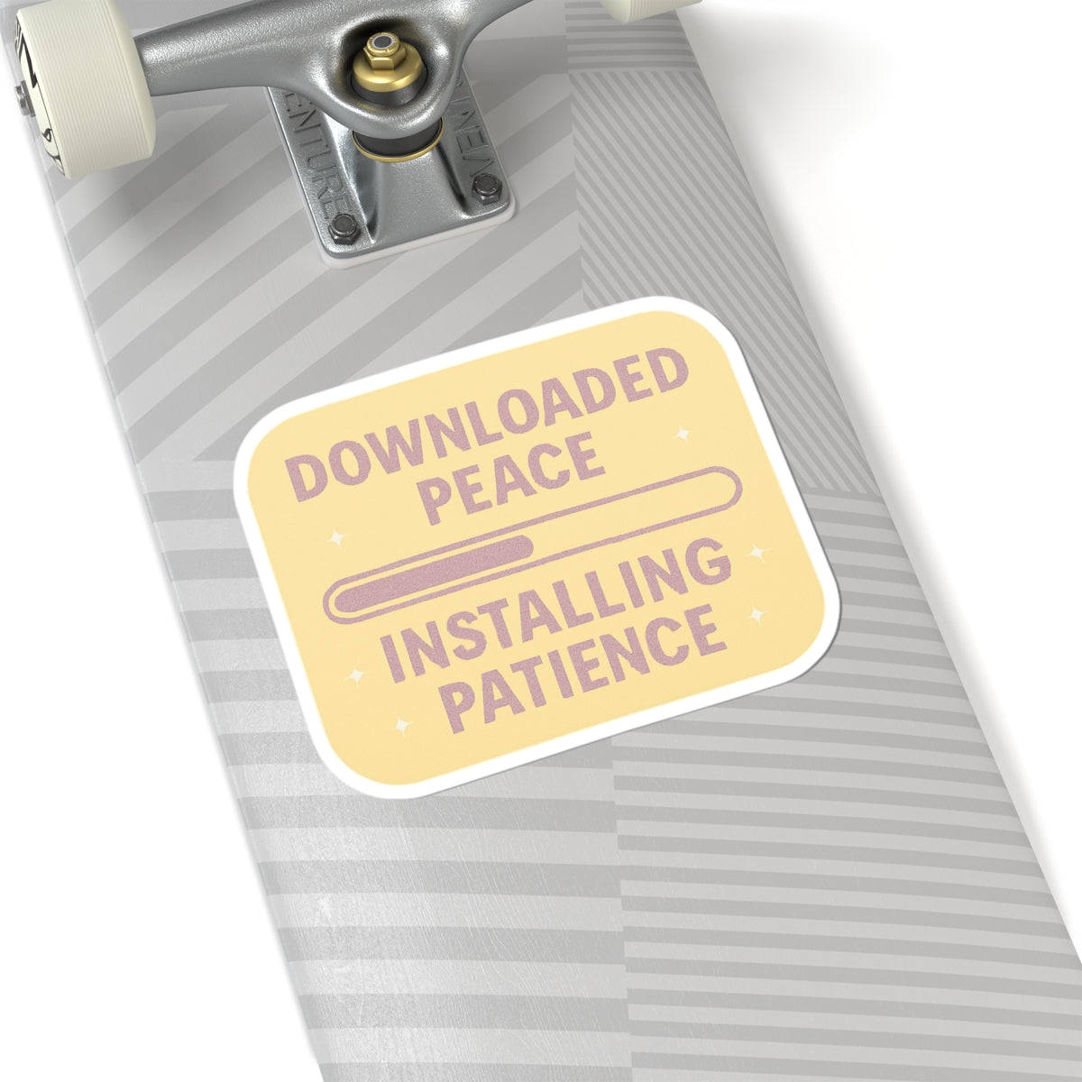 Inspirational Kiss-Cut Stickers - 'Downloaded Peace, Installing Patience'