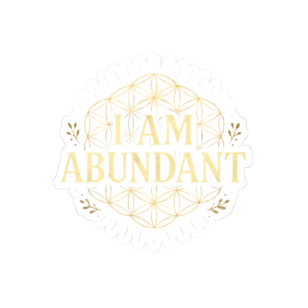 Abundant Affirmation Kiss-Cut Stickers, Motivational Laptop Stickers, Positive Vibes Decor, Spiritual Gifts, Self-Care Reminders, [...]