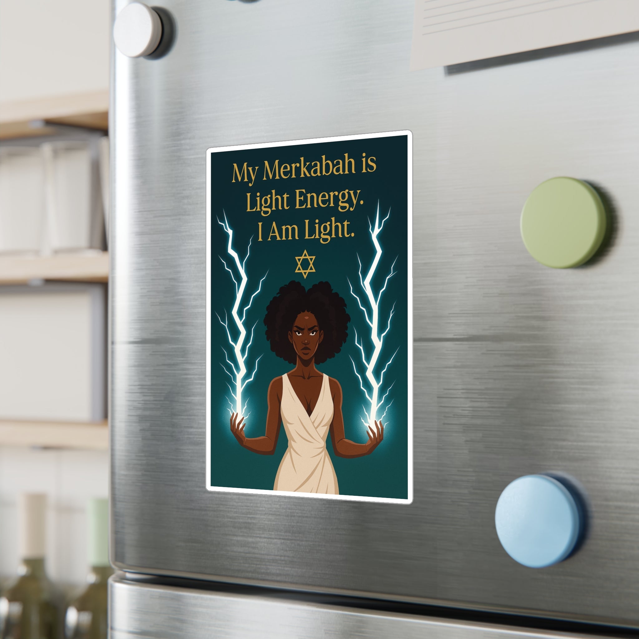 Spiritual Vinyl Decals - 'My Merkabah is Light' Stickers for Windows, Journals, and Mugs, Affirmation Decor for Mindfulness