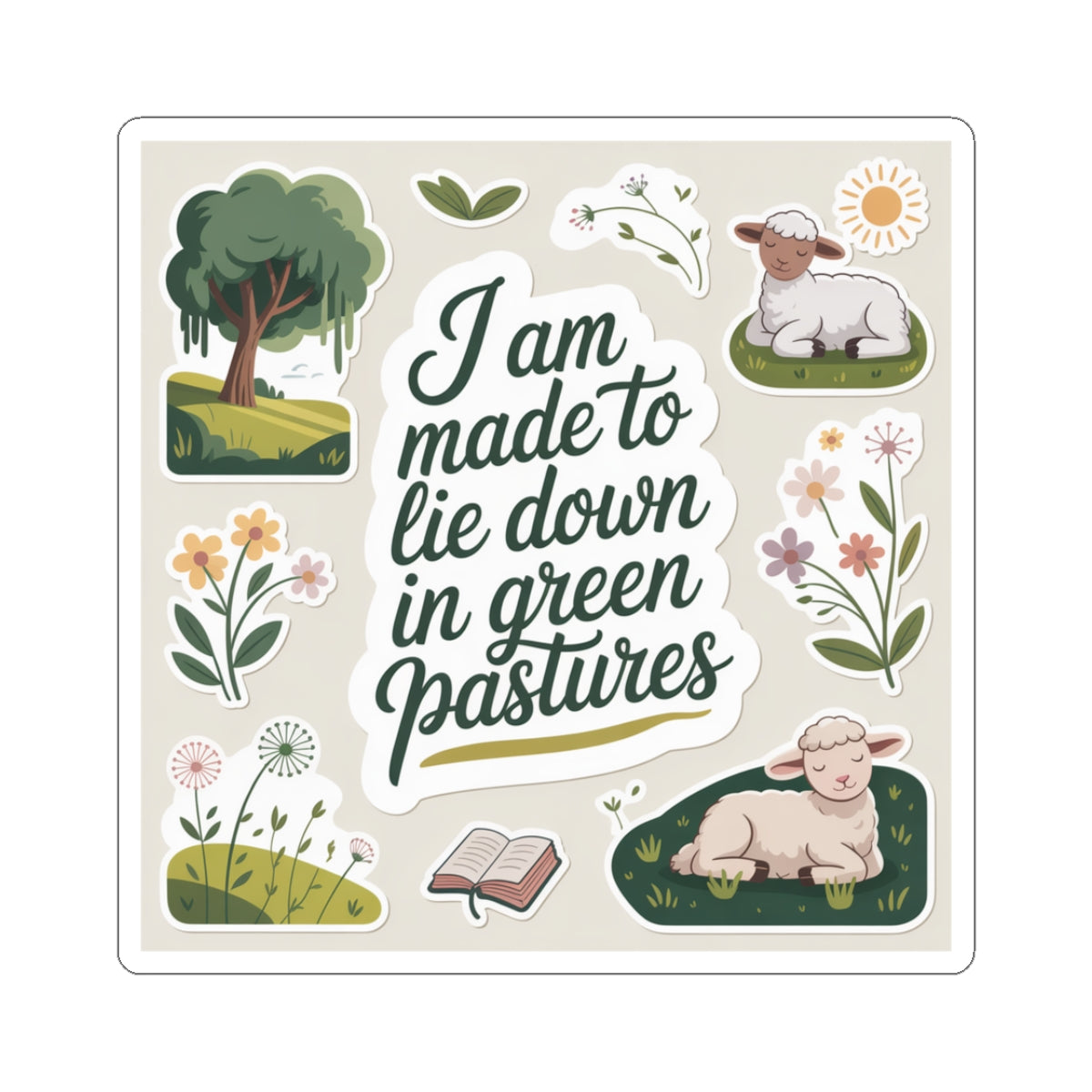 Nature-Inspired Kiss-Cut Stickers, Aesthetic Vinyl Decals for Laptops, Journals, Gifts, Botanical Art, Inspirational Quotes