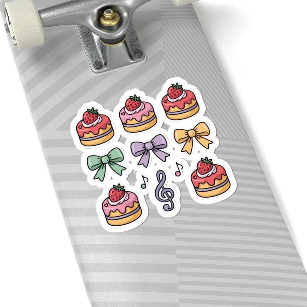 Sweet Treats Kiss-Cut Stickers | Cute Cake & Bow Decorative Stickers for Scrapbooking, Gifts, Journaling, Party Favors, and More