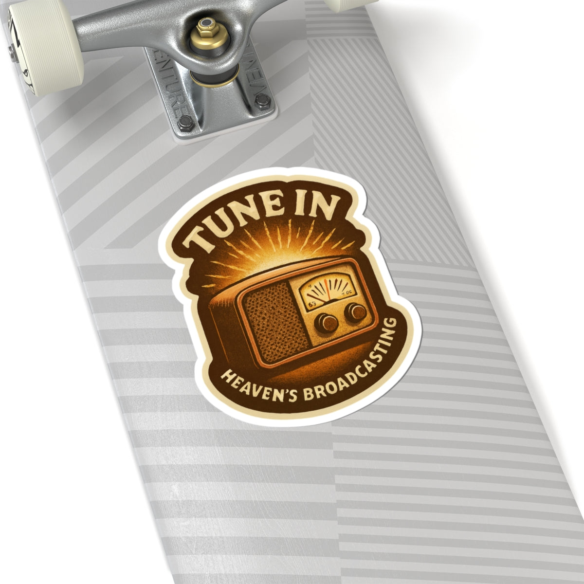 Vintage Radio Kiss-Cut Stickers - "Tune In Heaven's Broadcasting"