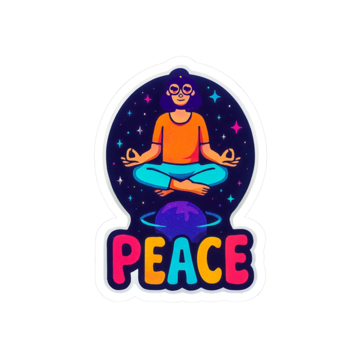 Vibrant Peace Meditation Stickers for Personal Expression