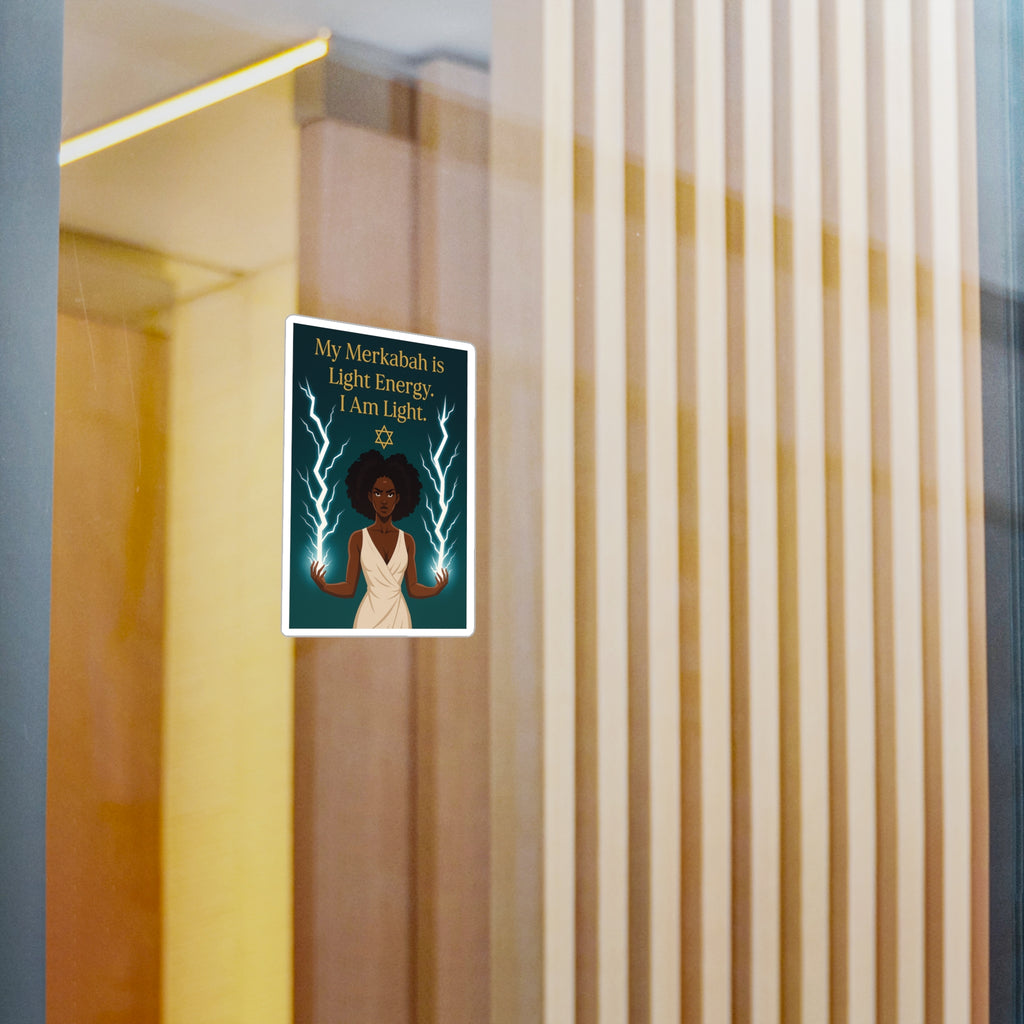 Spiritual Vinyl Decals - 'My Merkabah is Light' Stickers for Windows, Journals, and Mugs, Affirmation Decor for Mindfulness