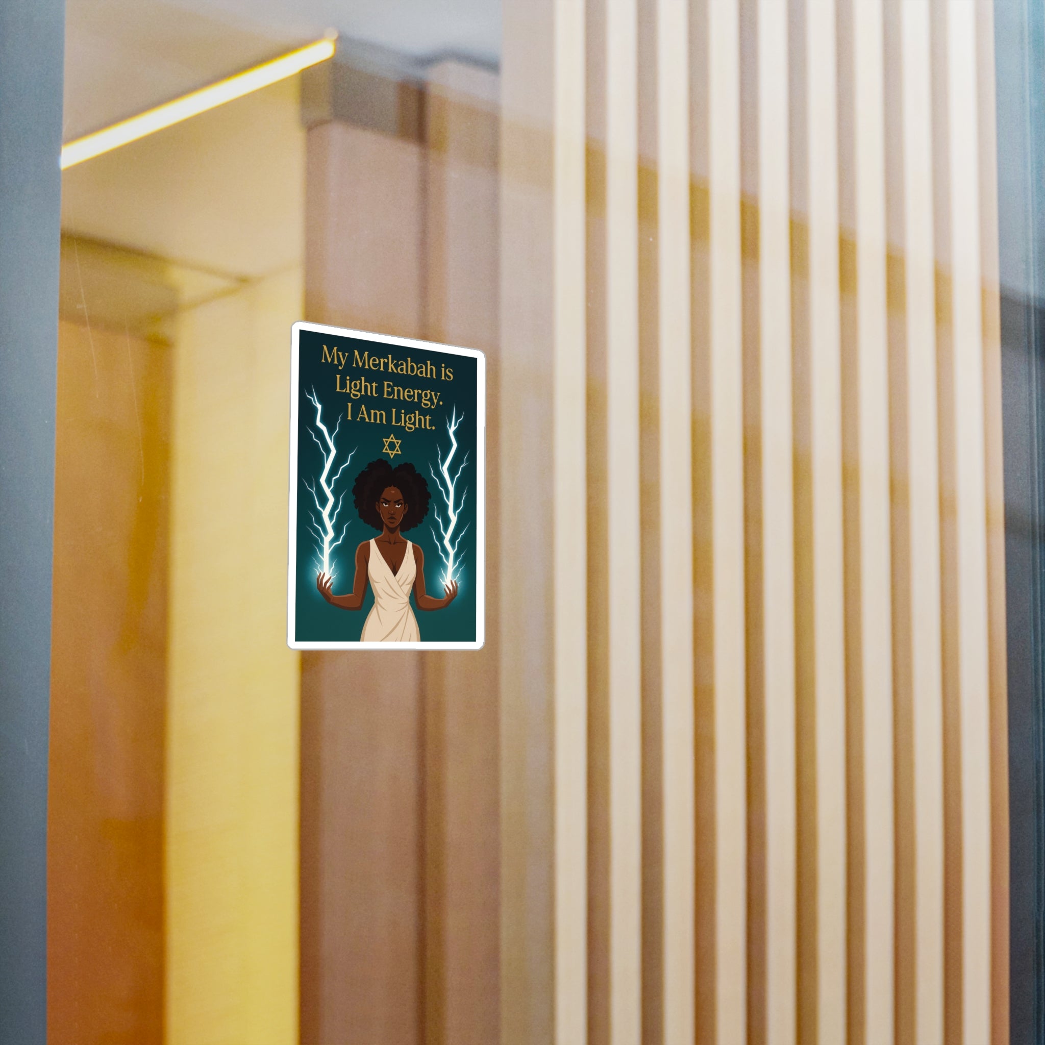 Spiritual Vinyl Decals - 'My Merkabah is Light' Stickers for Windows, Journals, and Mugs, Affirmation Decor for Mindfulness