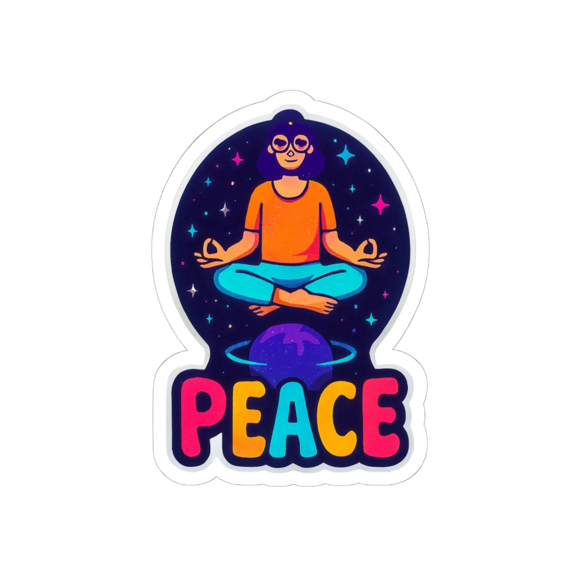 Vibrant Peace Meditation Stickers for Personal Expression