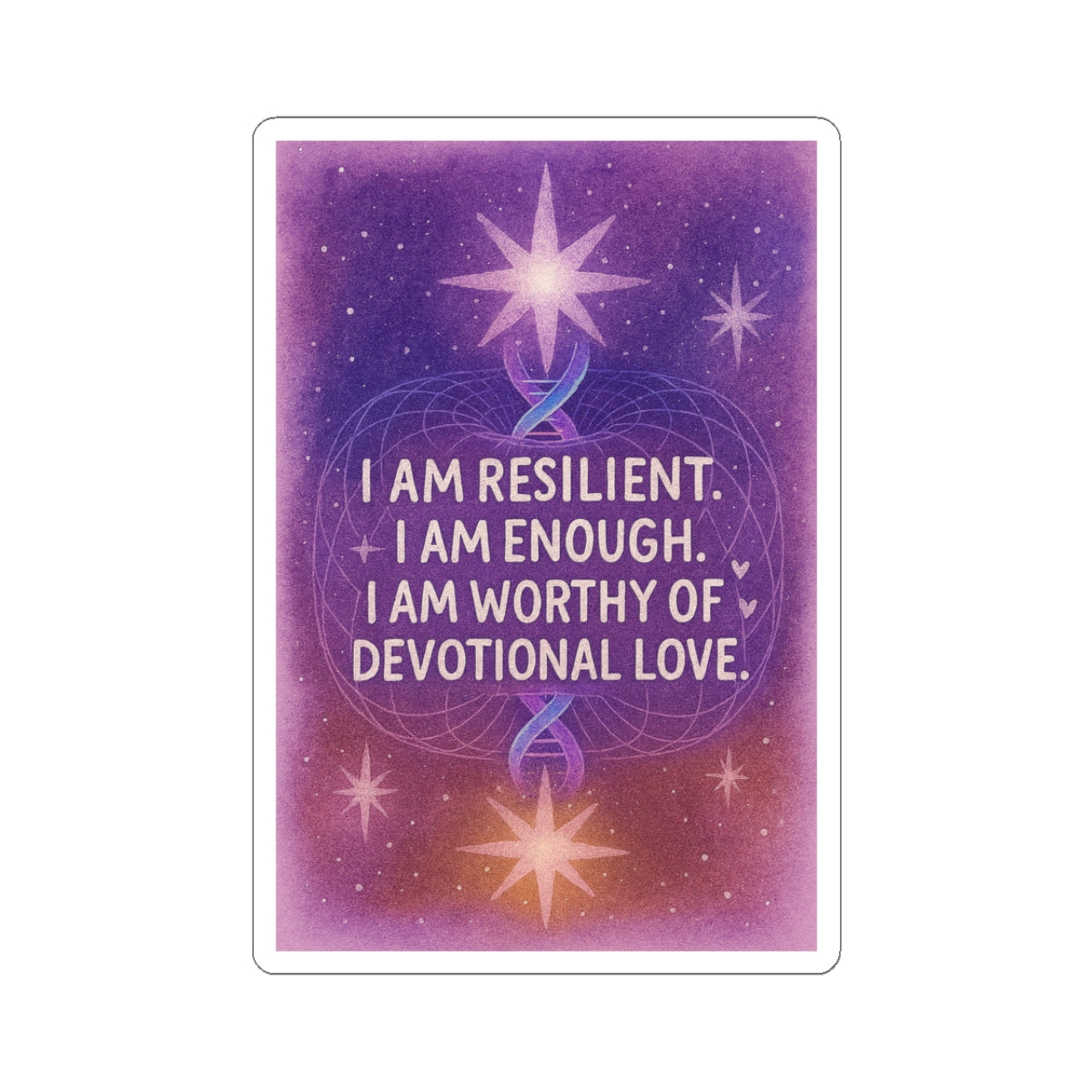 Inspirational Kiss-Cut Stickers - Resilient and Worthy Affirmations for Journals, Laptops, Gifts, Self-Care, Motivational Decor