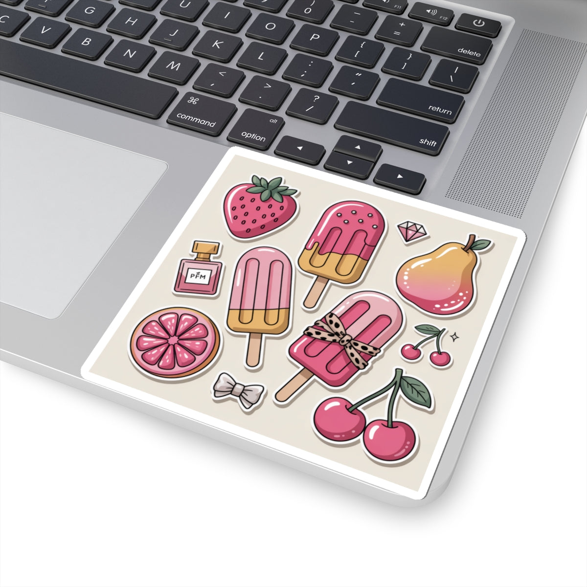 Colorful Fruit & Ice Cream Kiss-Cut Stickers, Fun Stickers, Laptop Stickers, Aesthetic Stickers, Cute Decor, Giftable Stickers