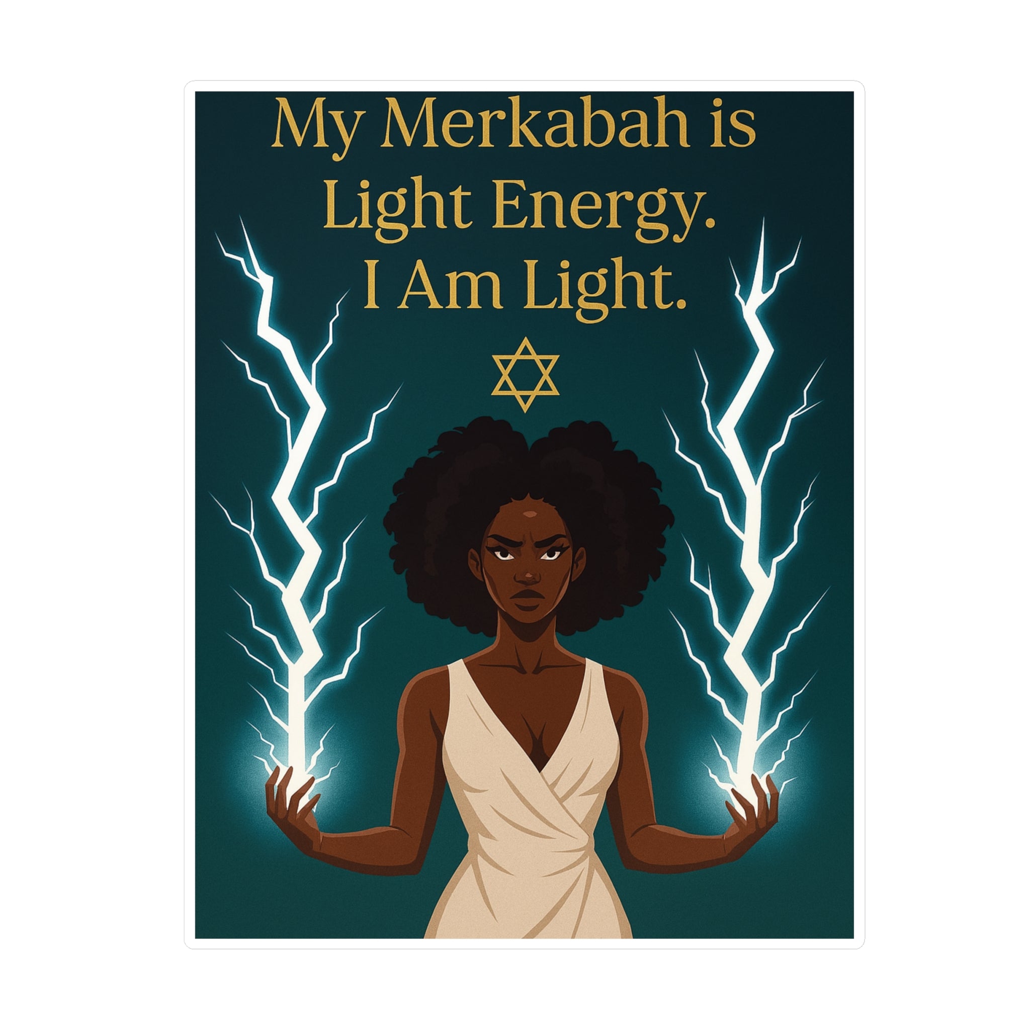 Spiritual Vinyl Decals - 'My Merkabah is Light' Stickers for Windows, Journals, and Mugs, Affirmation Decor for Mindfulness