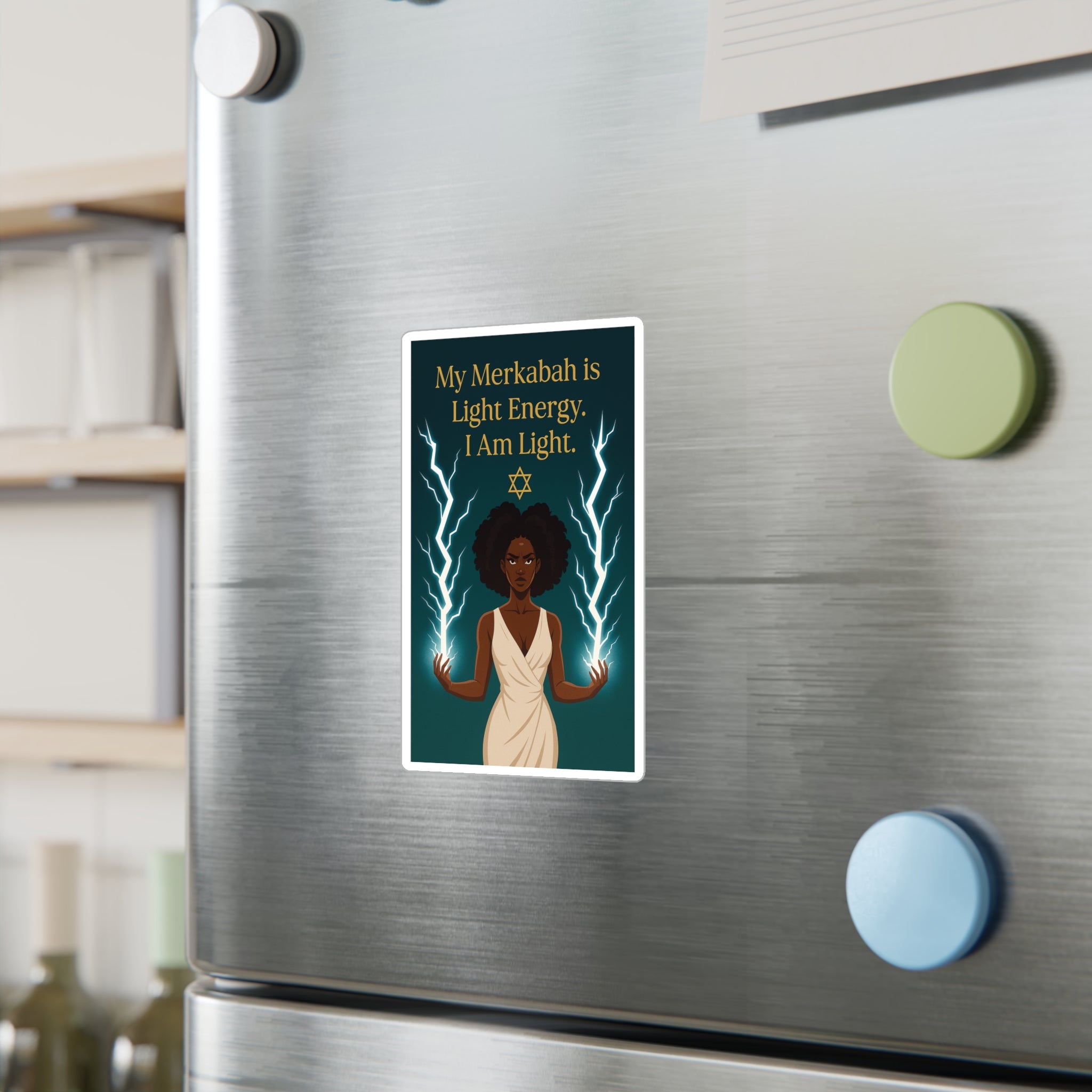 Spiritual Vinyl Decals - 'My Merkabah is Light' Stickers for Windows, Journals, and Mugs, Affirmation Decor for Mindfulness