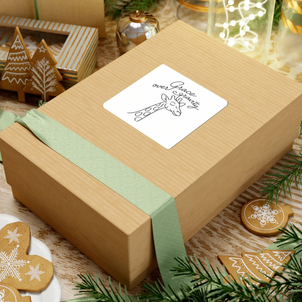 Graceful Giraffe Kiss-Cut Stickers | Inspirational Decor, Laptop Stationery, Cute Animal Art, Gift for Nature Lovers, Whimsical Decor