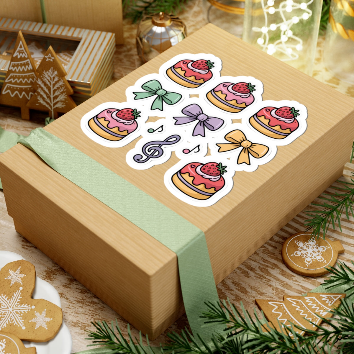 Sweet Treats Kiss-Cut Stickers | Cute Cake & Bow Decorative Stickers for Scrapbooking, Gifts, Journaling, Party Favors, and More