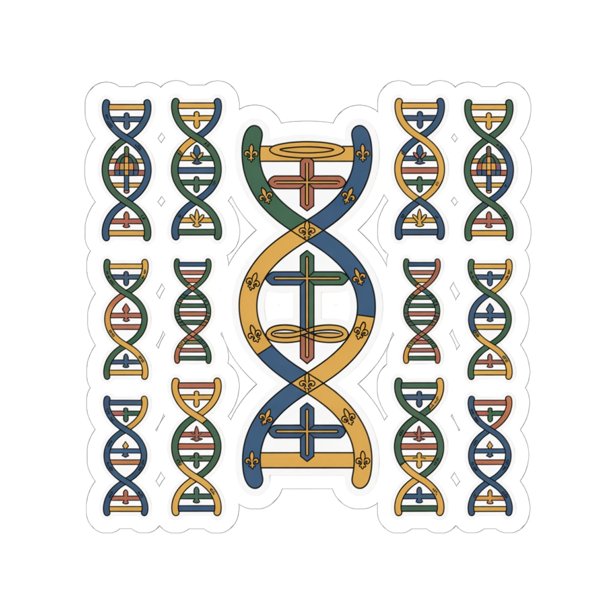 Colorful DNA Kiss-Cut Stickers for Science Lovers, Creative Art, Journal Decor, Laptop Stickers, Gifts for Students