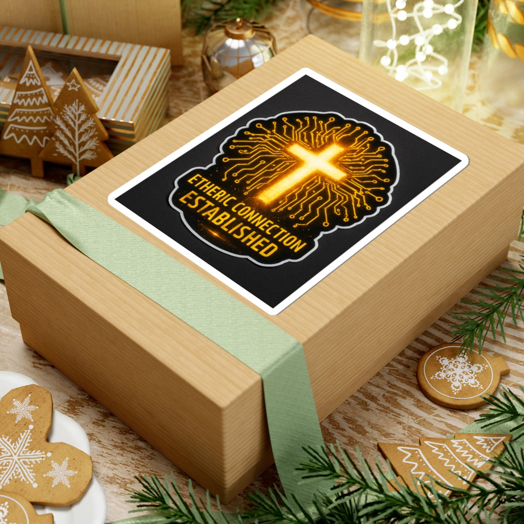 Etheric Connection Established Stickers - Spiritual Vibe for Tech Lovers