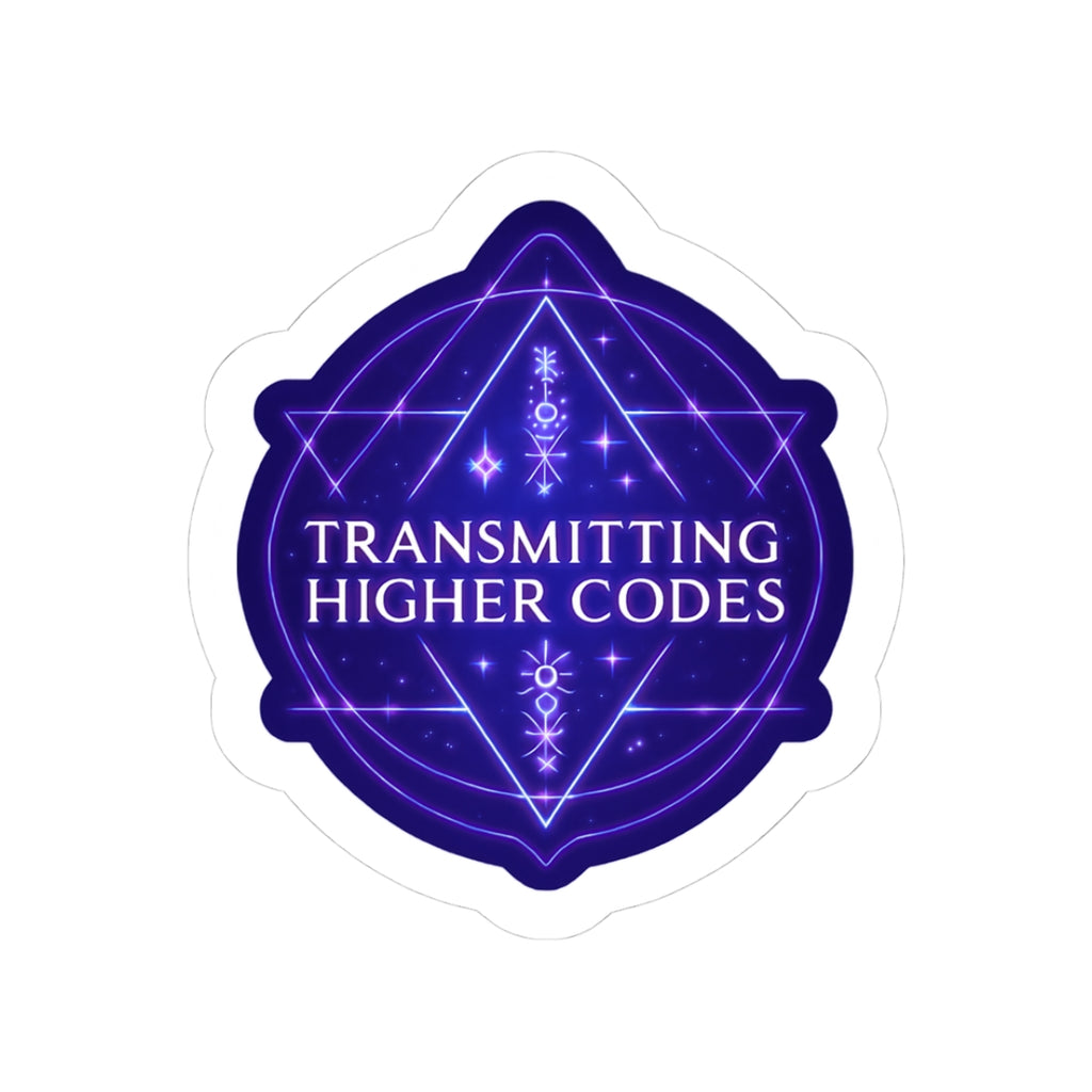 Mystical Kiss-Cut Stickers - 'Transmitting Higher Codes' for Spiritual Vibes