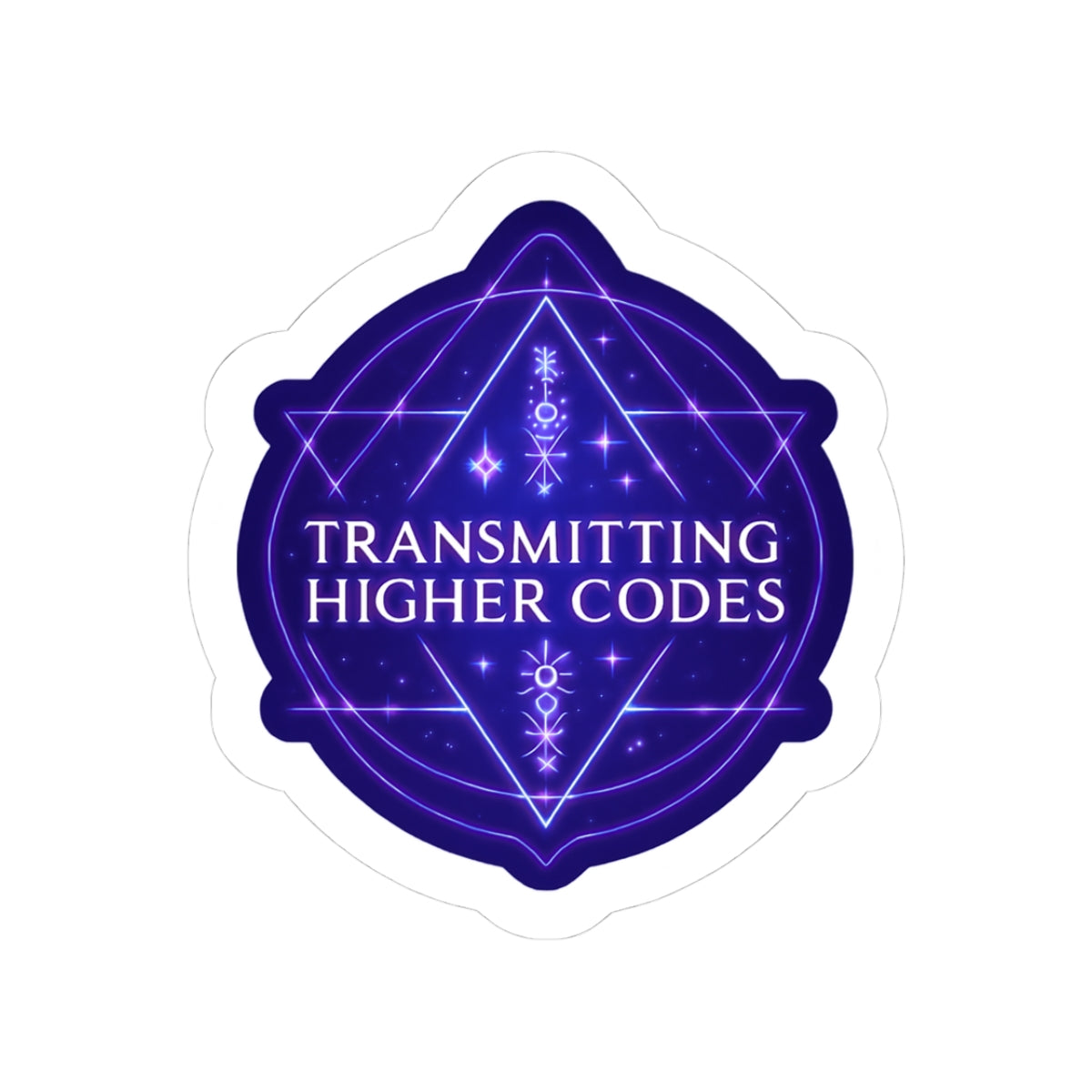 Mystical Kiss-Cut Stickers - 'Transmitting Higher Codes' for Spiritual Vibes
