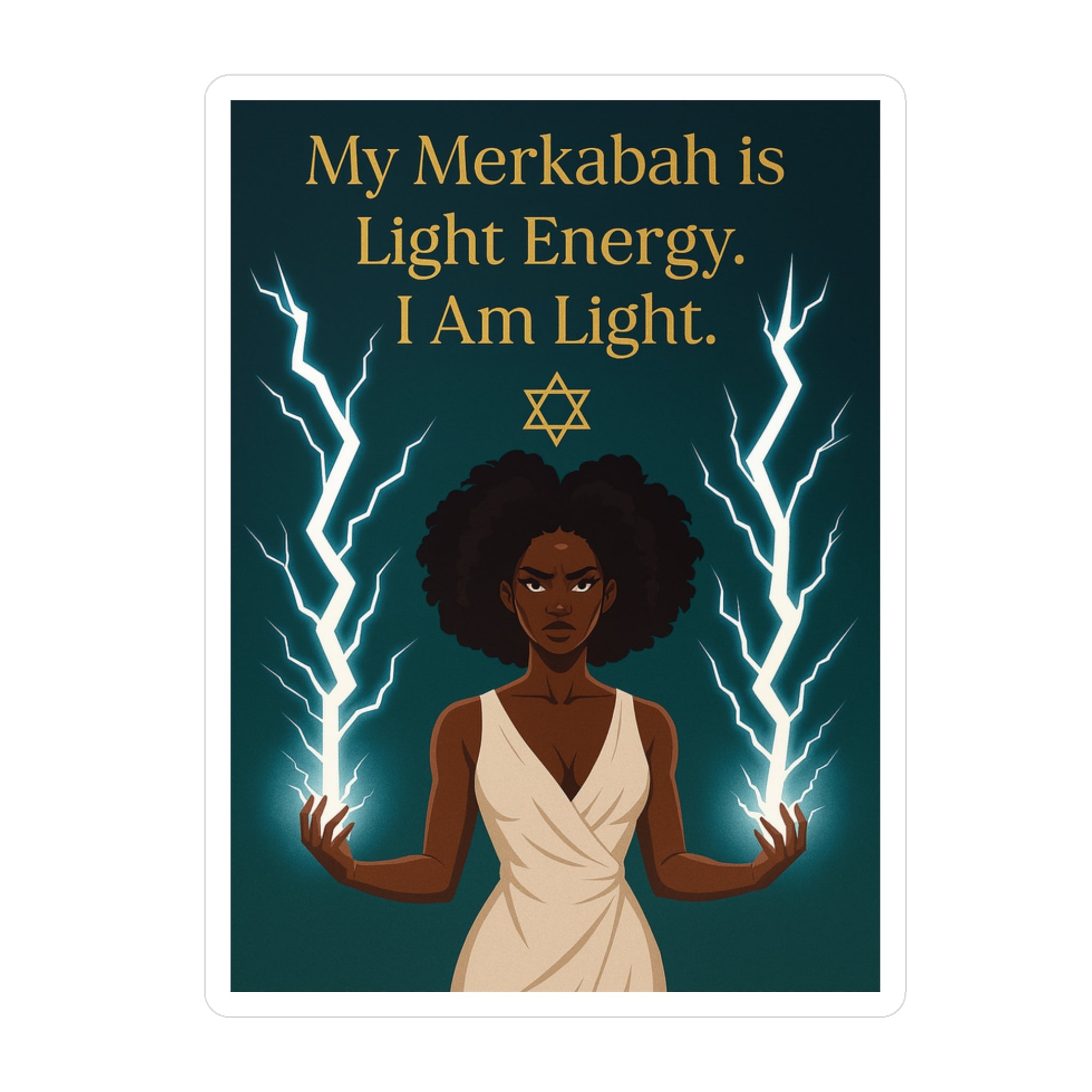 Spiritual Vinyl Decals - 'My Merkabah is Light' Stickers for Windows, Journals, and Mugs, Affirmation Decor for Mindfulness