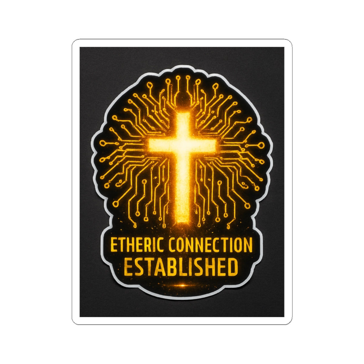 Etheric Connection Established Stickers - Spiritual Vibe for Tech Lovers