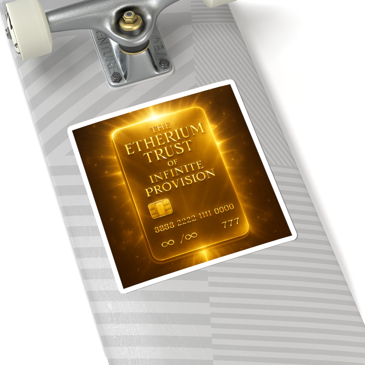 Gilded Etherium Trust Kiss-Cut Stickers - Luxurious Crypto Art Decals for Laptop & Journals