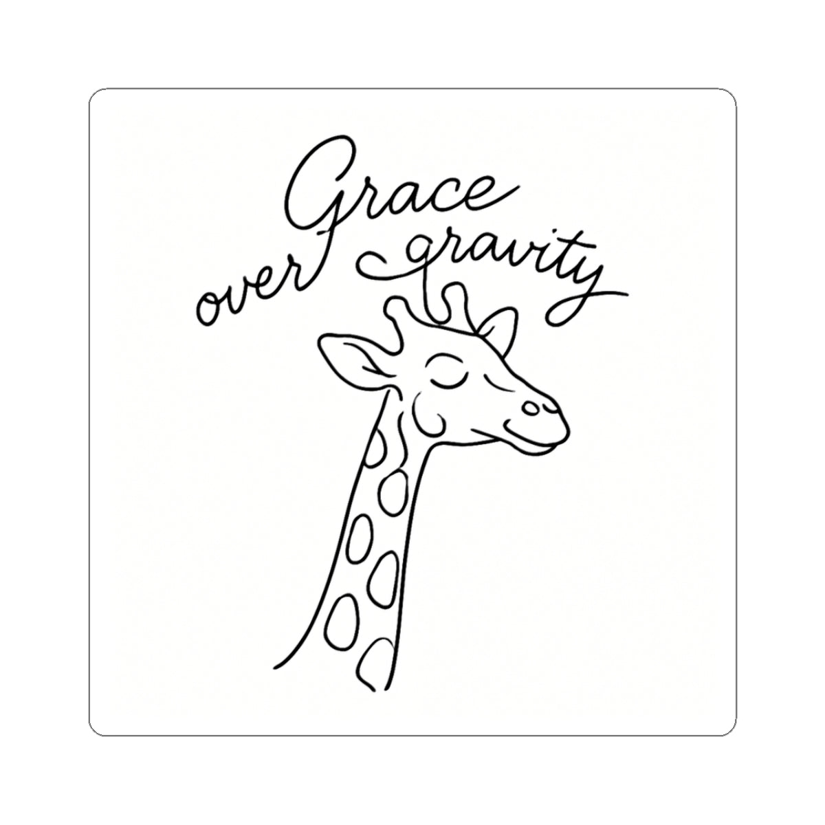 Graceful Giraffe Kiss-Cut Stickers | Inspirational Decor, Laptop Stationery, Cute Animal Art, Gift for Nature Lovers, Whimsical Decor