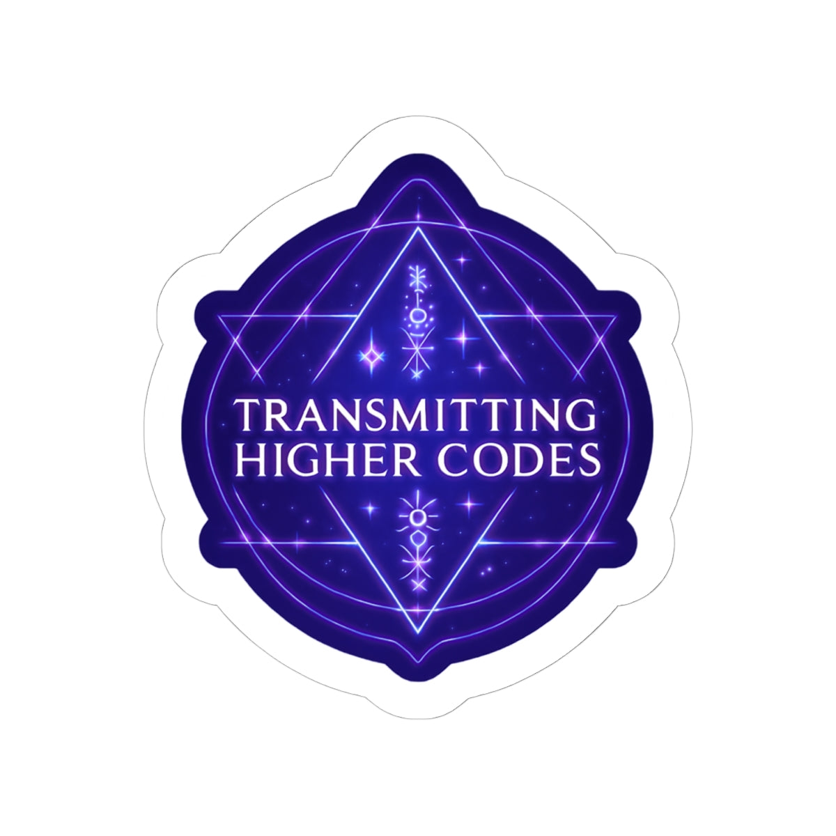 Mystical Kiss-Cut Stickers - 'Transmitting Higher Codes' for Spiritual Vibes