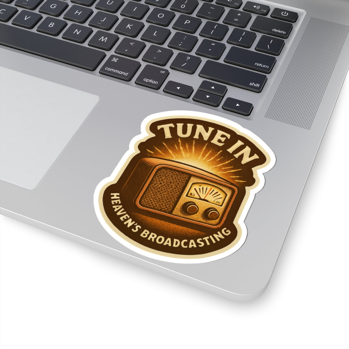Vintage Radio Kiss-Cut Stickers - "Tune In Heaven's Broadcasting"