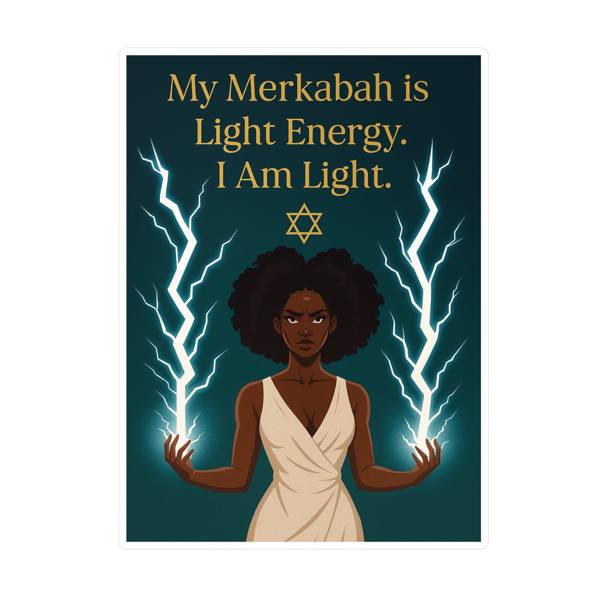 Spiritual Vinyl Decals - 'My Merkabah is Light' Stickers for Windows, Journals, and Mugs, Affirmation Decor for Mindfulness