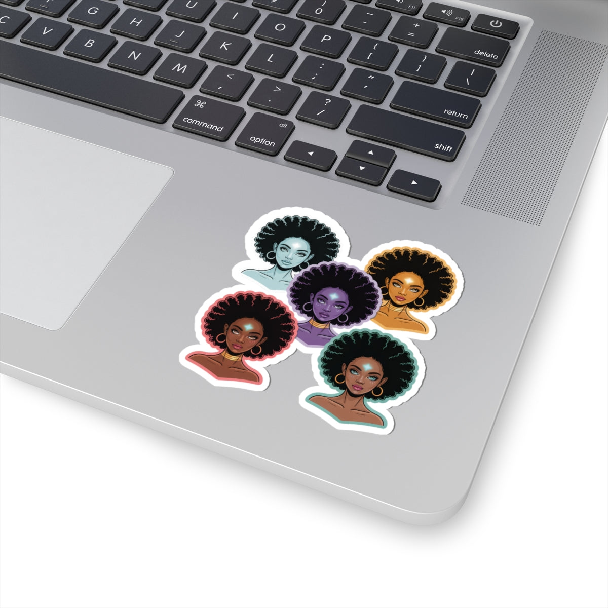 Diverse Afro-Chic Kiss-Cut Stickers | Powerful Black Woman Art, Laptop Decals, Journals, Scrapbooking, Afrocentric Decor