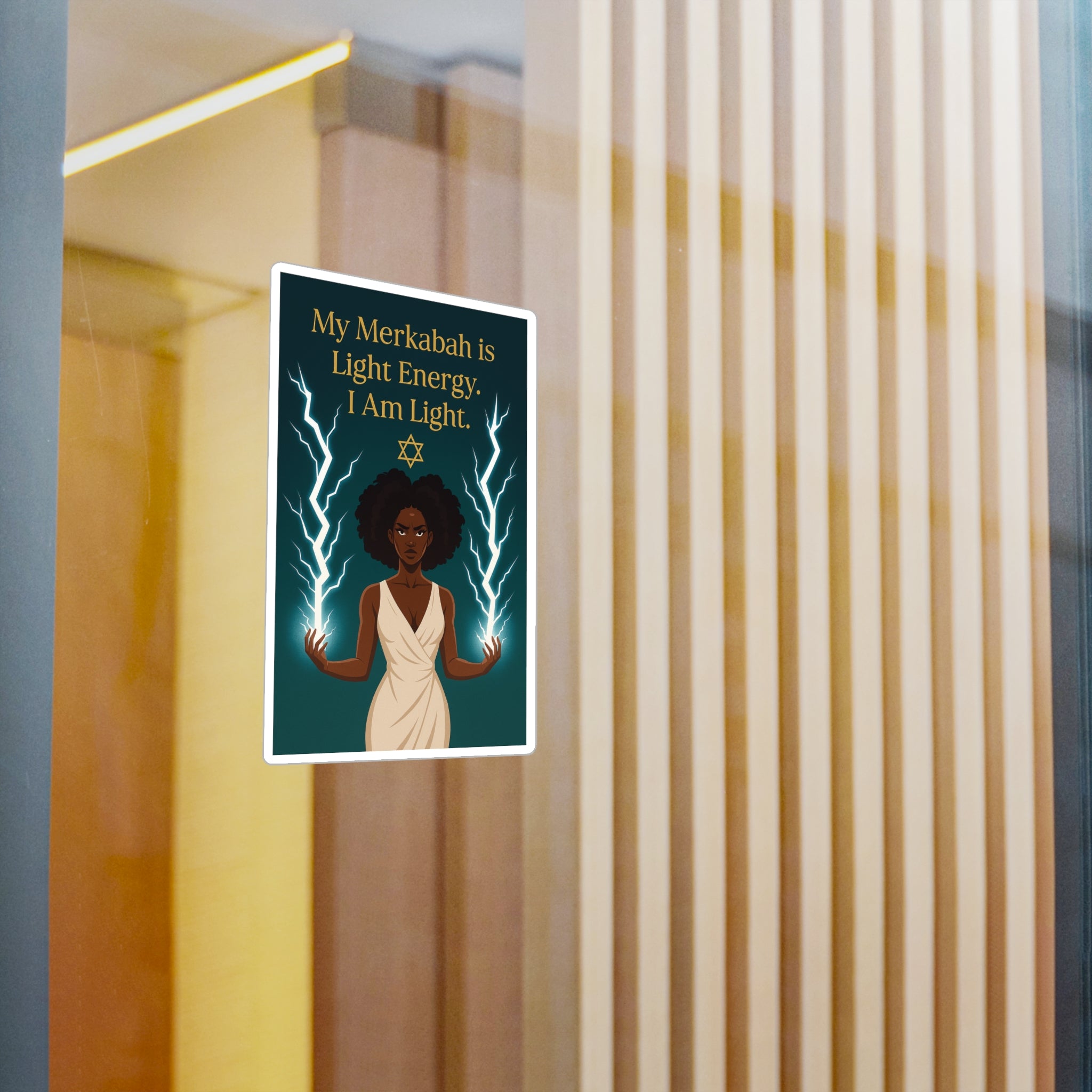 Spiritual Vinyl Decals - 'My Merkabah is Light' Stickers for Windows, Journals, and Mugs, Affirmation Decor for Mindfulness