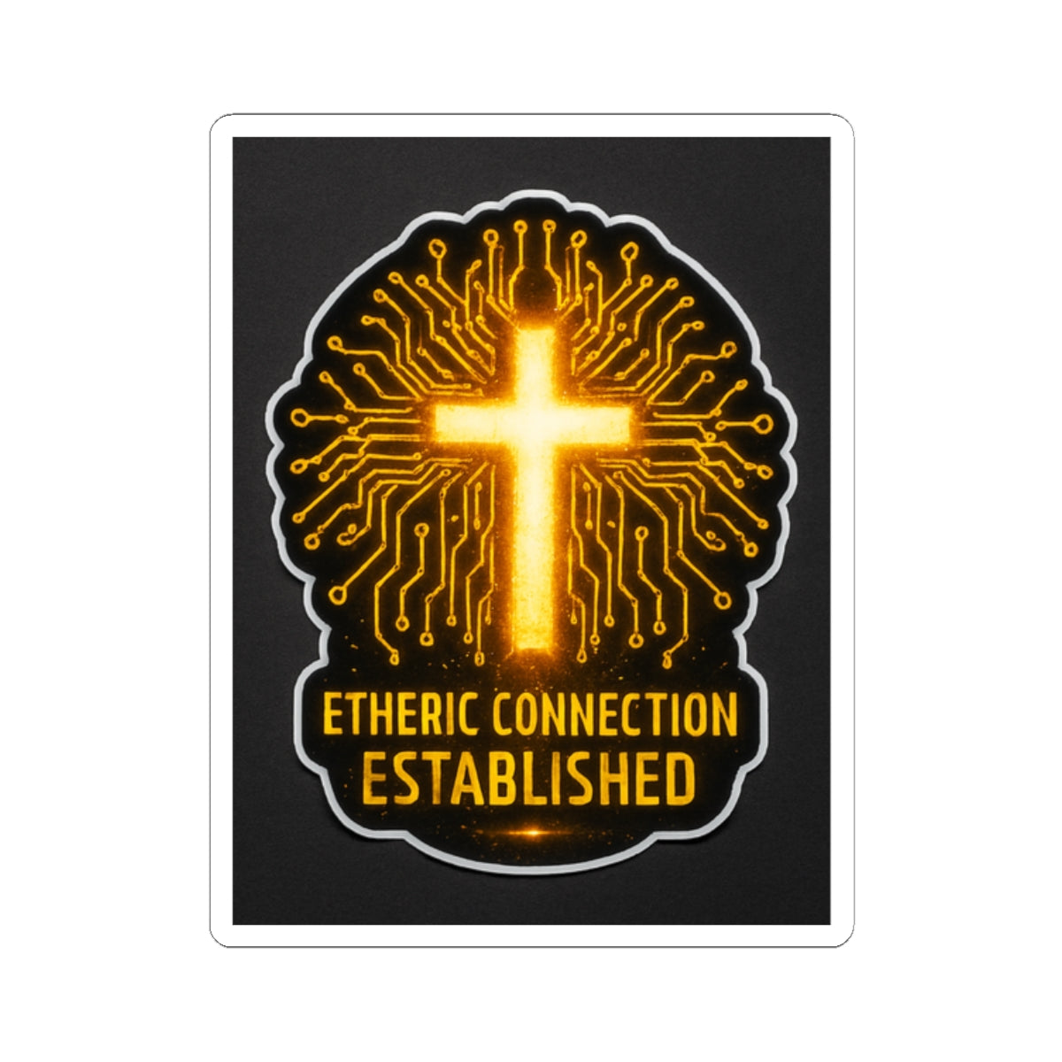 Etheric Connection Established Stickers - Spiritual Vibe for Tech Lovers
