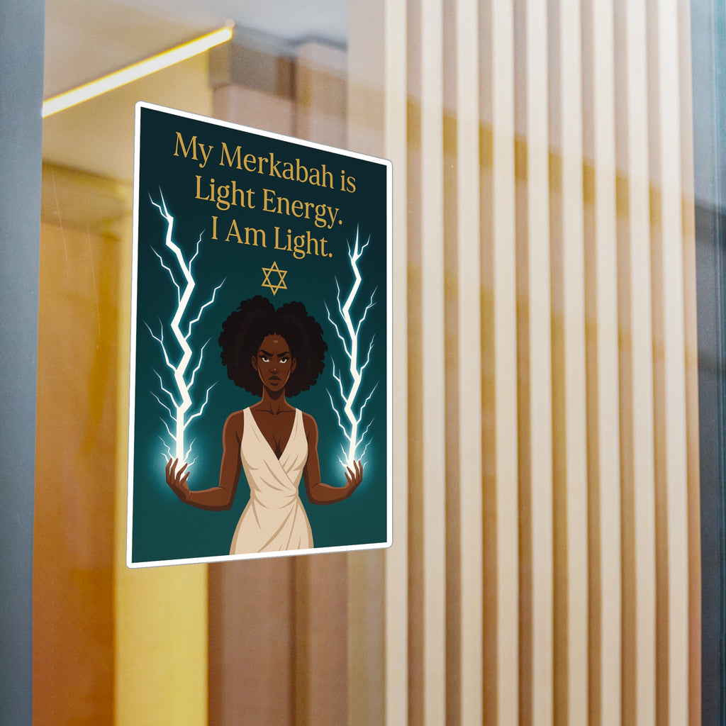 Spiritual Vinyl Decals - 'My Merkabah is Light' Stickers for Windows, Journals, and Mugs, Affirmation Decor for Mindfulness